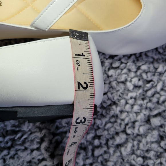 NWOT white mary jane ballet flats low heel almond toe classic neutral minimalist - Picture 8 of 10